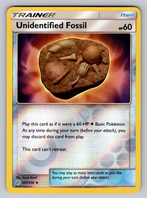 Unidentified Fossil 207/236 Uncommon Cosmic Eclipse Pokemon Reverse Holo MP