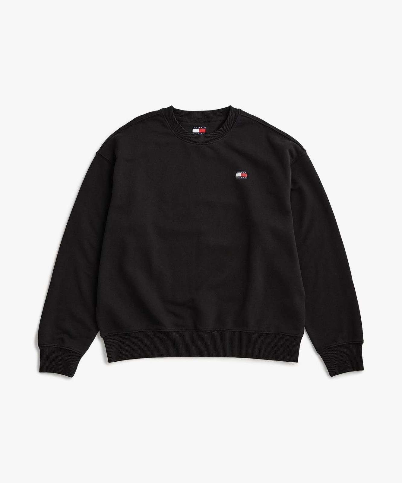 Tommy Hilfiger Relax Badge Crew Neck Sweatshirt DN00054 Small Black BDS image 8