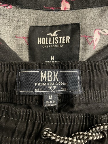 Mens HOLLISTER Button Down Shirt Flamingos & Black MBX Shorts Lot Of 2 SZ Medium - Picture 6 of 7