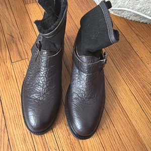 Ross & Snow Men’s Fabio Sherpa Chelsea Leather Boots Italy Brown Size 10 Ross Snow Boots | eBay main image 4