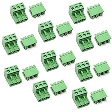 LuoQiuFa10 Set 3-Pin 5.08mm Pitch Male Female PCB Screw Terminal Block
