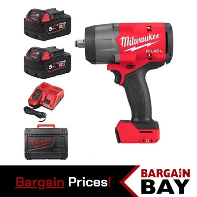 Milwaukee M18FHIW2F12-502X 18v Fuel 1/2" High Torque Impact Wrench 2 Batteries