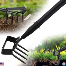 Heavy Duty 2-in-1 Garden Hoe & Cultivator Tiller, 36-60” Adjustable Handle