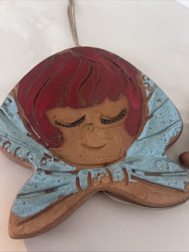 Pottery Pacific Stoneware Wind Chime Bell Red Clay Girl USA Vintage 12” - Picture 10 of 10
