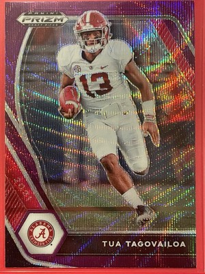 2021 Panini Prizm Draft Picks Tua Tagovailoa Purple Wave Prizm #21 Football