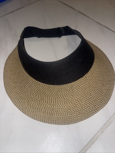 Eric Javits New York Natural Straw Squishee Champ Visor Adj 3" Brim UPF 50+