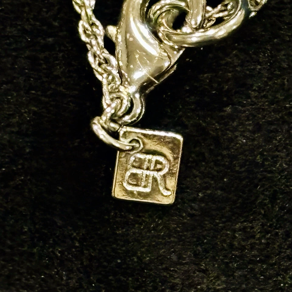 Collar de borla de cristal Banana Republic plateado largo declaración vacaciones glamour Foto 3 de 3