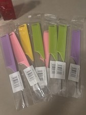 Set of 6 Multicolor Rat Tail Combs with Fine Teeth, Plastic & Metal, 8"