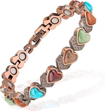 Women's Bracelet Magnetic Therapy Arthritis Pain Relief Pure Solid Copper 