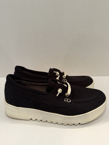Dr. Scholls Get Onboard schwarze Slipper weiße Sohle Komfort Damen 8
