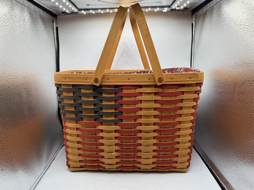 LONGABERGER 1998 COLLECTOR'S CLUB 25TH ANNIVERSARY US FLAG MAGAZINE BASKET - Picture 6 of 15