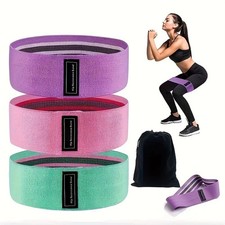 Fabric Cloth Resistance Booty Bands Loop Set of 3 Exercise Workout Gym Fitness
