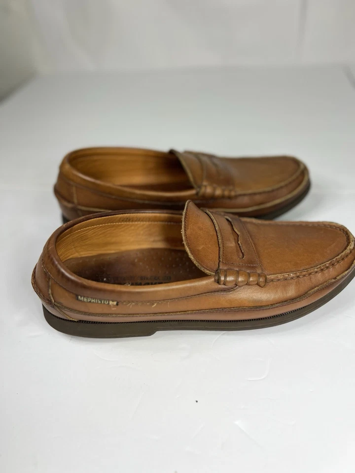 Mephisto Cap Vert Mocasín Zapatos de Barco Sin Cordones Cuero Marrón Suave 11 Centavos Foto 3 de 4