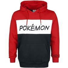 Difuzed - Hoodie Herren - Pokémon (rot-schwarz-weiß) Pullover Kapuzenpullover