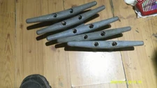 5 Vintage 10” Boat Dock Cleats – Cast Iron Nautical Marine Hardware