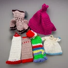 Lot Vintage Handmade Crocheted Barbie Doll Clothes Outfits Dresses - 7 Pieces
