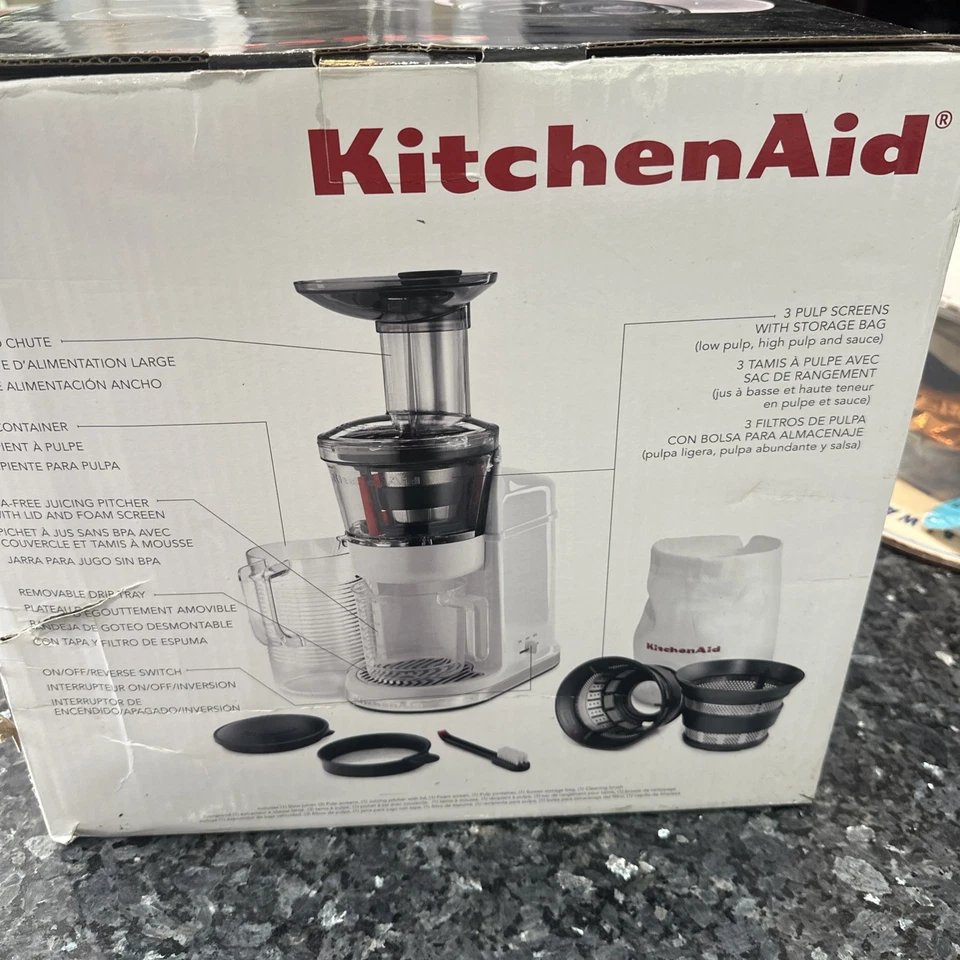 KitchenAid Maximum Extraction Slow Juicer WHITE Model KVJ0111WH - Image 2 of 4