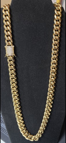 Men's 18K Gold Plated Stainless Steel Miami Cuban Link Chain