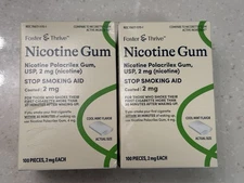 1 BOX 100 PIECES Foster & Thrive 2mg Nicotine Gum Cool Mint Exp. 06/2026