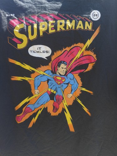 SUPERMAN DC n.32 FUMETTI T-shirt stile vintage nera maglietta uomo XXL