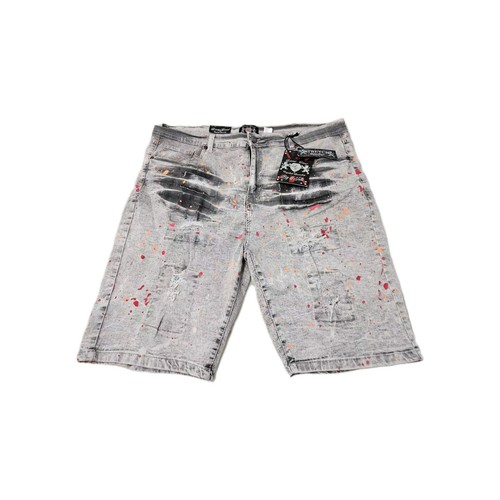 NWT STRETCH Men's Denim Heavy Rip & Repair Distressed Denim Shorts Size 44
