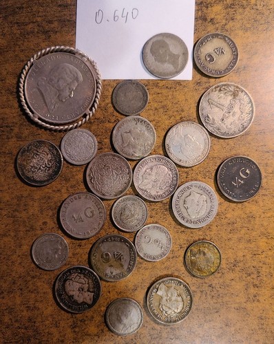 1.514 TROY Oz. ASW = $62.29 SILVER NETHERLANDS COINS 1849-1947 (0.640 FINENESS) - Picture 2 of 2