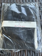 Vintage Embroidery Pantyhose By Archer Black New J21