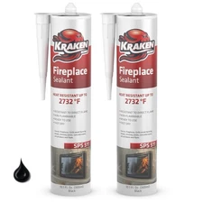 High Temperature Black Fireplace Sealant 2732°F- (2x10.1oz) Fire Resistance- 2 P