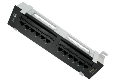 Cat 5e Flat 12-Port Patch Block, 5G596-U89, Black