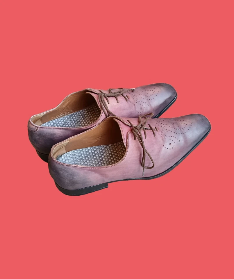 Vero Cuoio, Zapato Oxford Hombre, Rosa Con Tinte Negro, Talla US 8-8,5 EU 41 Foto 4 de 4