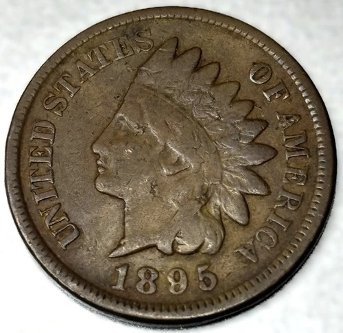 1895 Indian Head Cent VG Very Good Condition Penny 1c Cent - 0541
