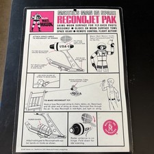 MATTEL MAJOR MATT MASON RECONOJET PAK CARD ONLY 1967