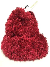 CAPELLI NEW YORK WOMEN'S BEANIE FUZZY LINED RED HAT NWT