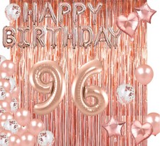 Rose Gold 96th Happy Birthday Photo Background Balloon Party Decoration Supplies