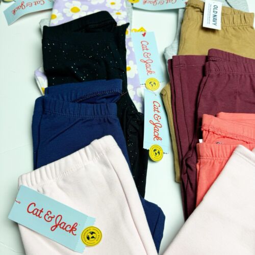 Leggings bambina taglia 4T - 9 paia, 1 paio foderati in pile, TUTTI NUOVI CON ETICHETTE - Foto 2 di 4
