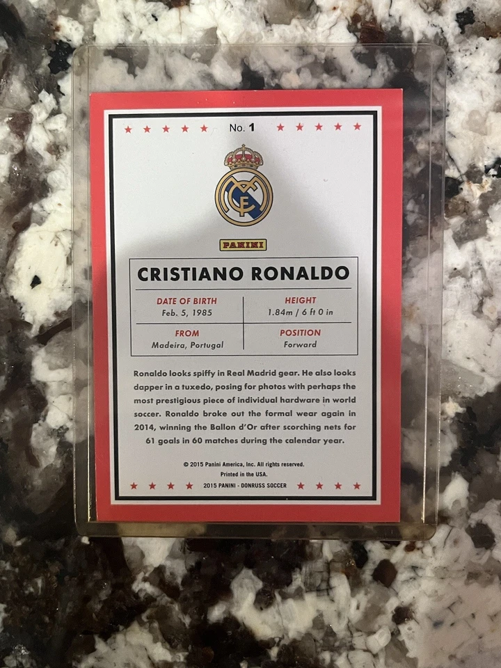 2015-16 Panini Donruss Green SoccerBall #1 Cristiano Ronaldo - Image 2 of 2