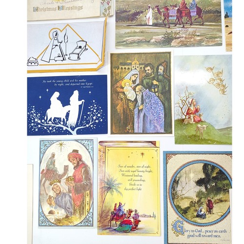 Lote 34 Tarjetas Navideñas Belén Vintage Cristiano Niño Jesús Años 50-80 Artesanía - Imagen 15 de 17