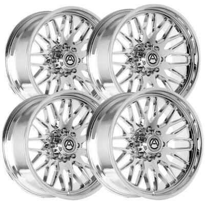 4x 22x10 Artem Offroad A206 Novus Wheels Flow Form Chrome 8x180 Chevy GMC