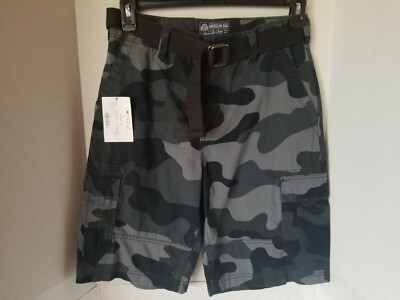 Black Camouflage Cargo Shorts 