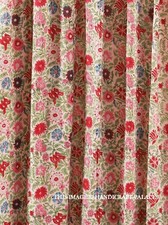 Indian Cotton Fabric Hand Block Print Floral Craft Sewing Fabric By The Yd White