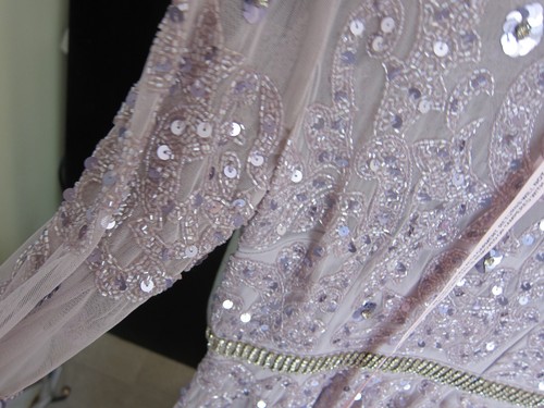 new Mac Duggal Mesh Sequin Long Sleeve Belted Tea Dress Vintage Lilac size 6 - 第 5/9 張圖片