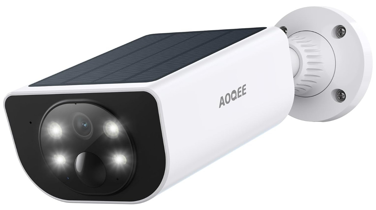 Caméra surveillance extérieure WiFi sans fil 2K avec panneau solaire inclus