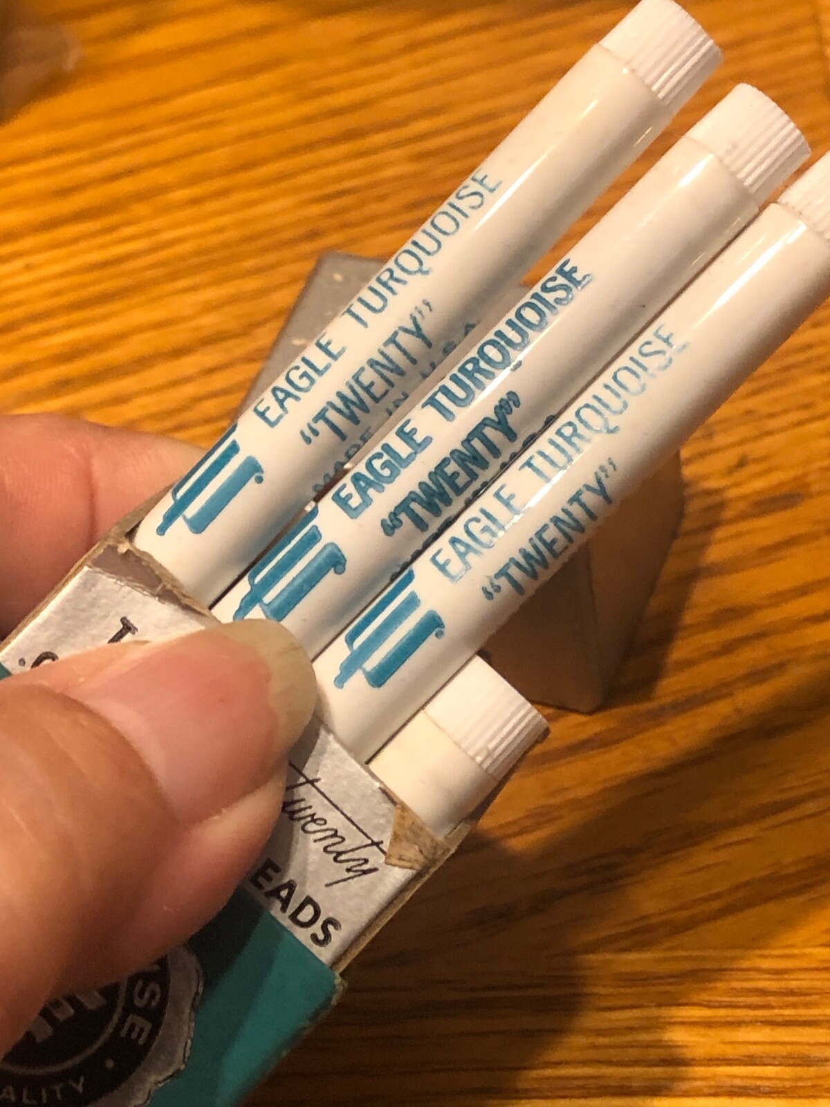 Vintage Eagle Turquoise “twenty” HB Pencil Leads from Dad’s Estate.
