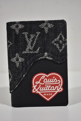 LOUIS VUITTON NIGOコラボハートブローチ Louis Vuitton Nigo Black Denim Monogram White Red Heart Pocket