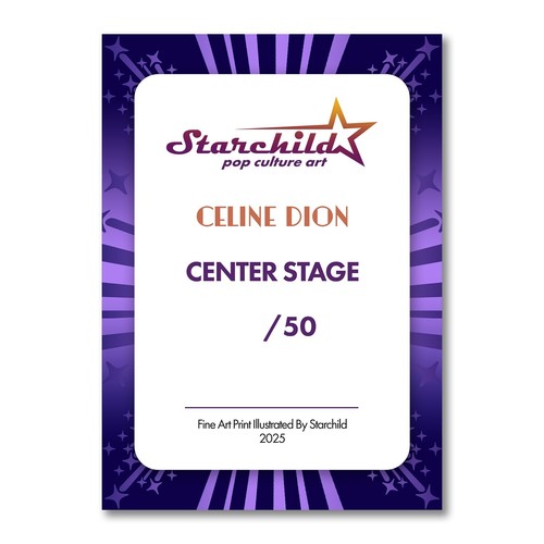Celine Dion Center Stage Art Card Limited 02/50 Starchild Signed Sketch - Picture 2 of 2