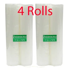 4 Rolls Commercial Grade Vacuum Sealer Bags Roll for Food Saver and Sous Vide