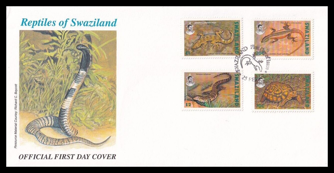 1992 Swaziland Max 52% OFF Reptiles 1st NEW before selling ☆ Series Set FDC on SG602-605 Official