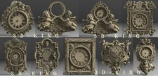 9 Pcs 3D STL Models WALL CLOCKS ANGEL THEME for CNC Router Engraver Carving 3D