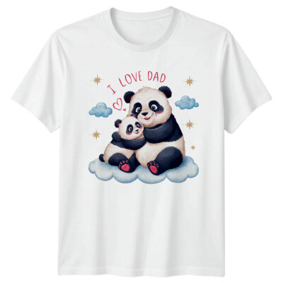 T-Shirt Panda I Love Papa, Vatertagsgeschenk, Papa Bär Tee