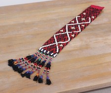 5.51" x 37.40" Tassel Hair Dress Belly Dance Uzbek VINTAGE FAST Shipment 12386